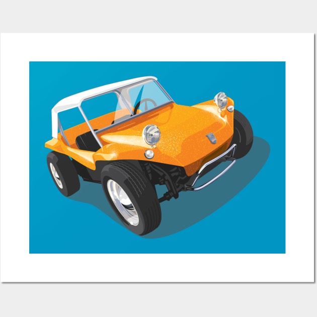 beach buggy in orange Wall Art by candcretro